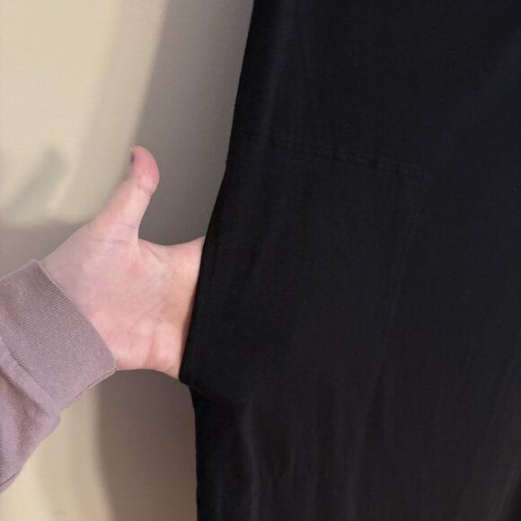 FP Beach Women M Black Cotton Pockets Side Slit Oversized Raquel Midi Dress - Picture 6 of 12